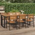 Mesa de jardín con patas en U madera maciza acacia 200x90x75