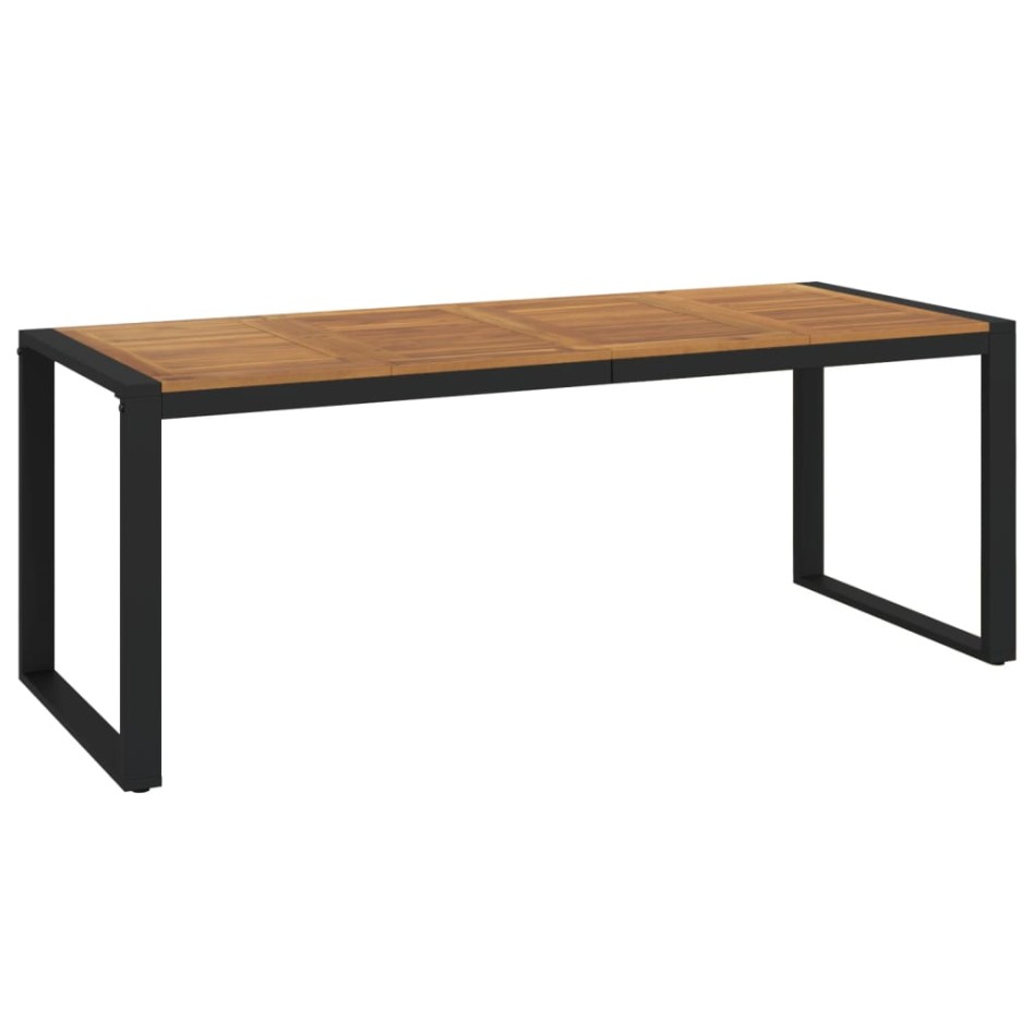 Mesa de jardín con patas en U madera maciza acacia 200x90x75