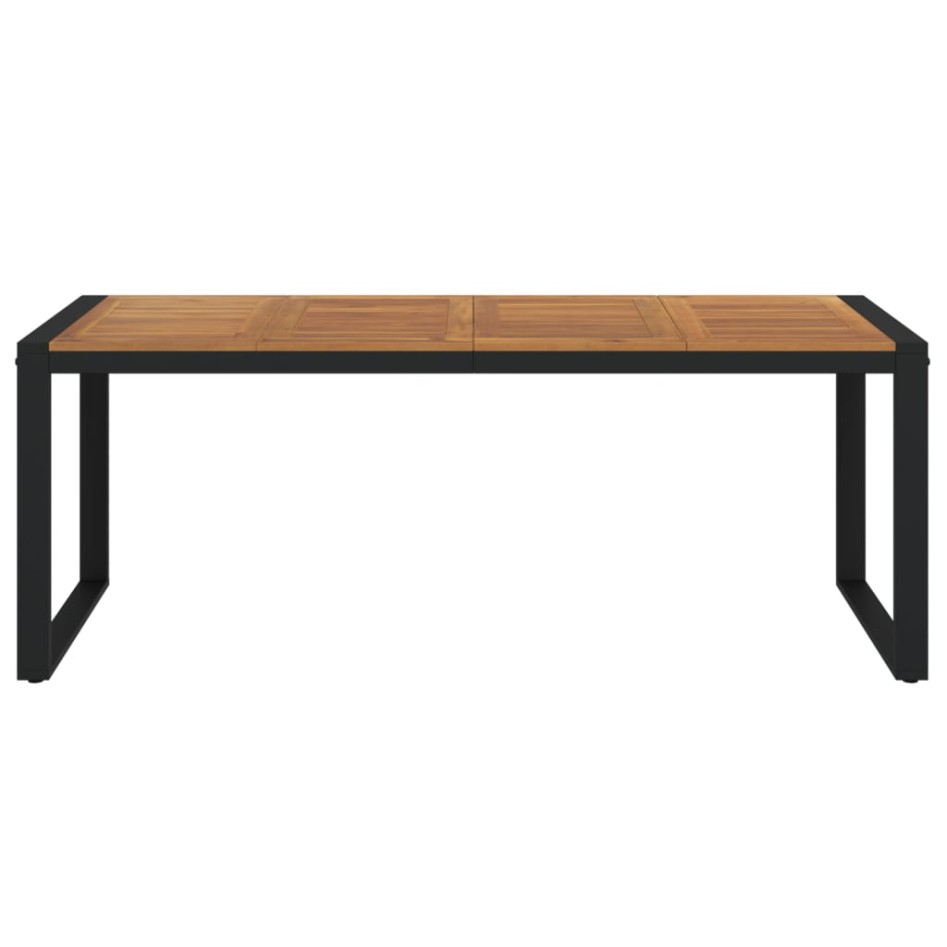Mesa de jardín con patas en U madera maciza acacia 200x90x75