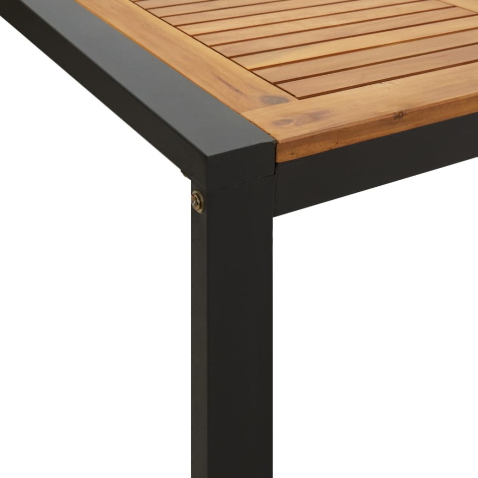 Mesa de jardín con patas en U madera maciza acacia 200x90x75