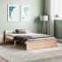 Estructura de cama sin colchón madera maciza 120x200