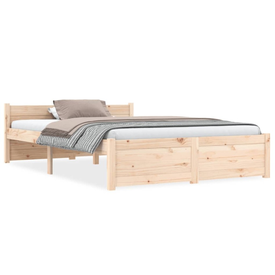 Estructura de cama sin colchón madera maciza 120x200