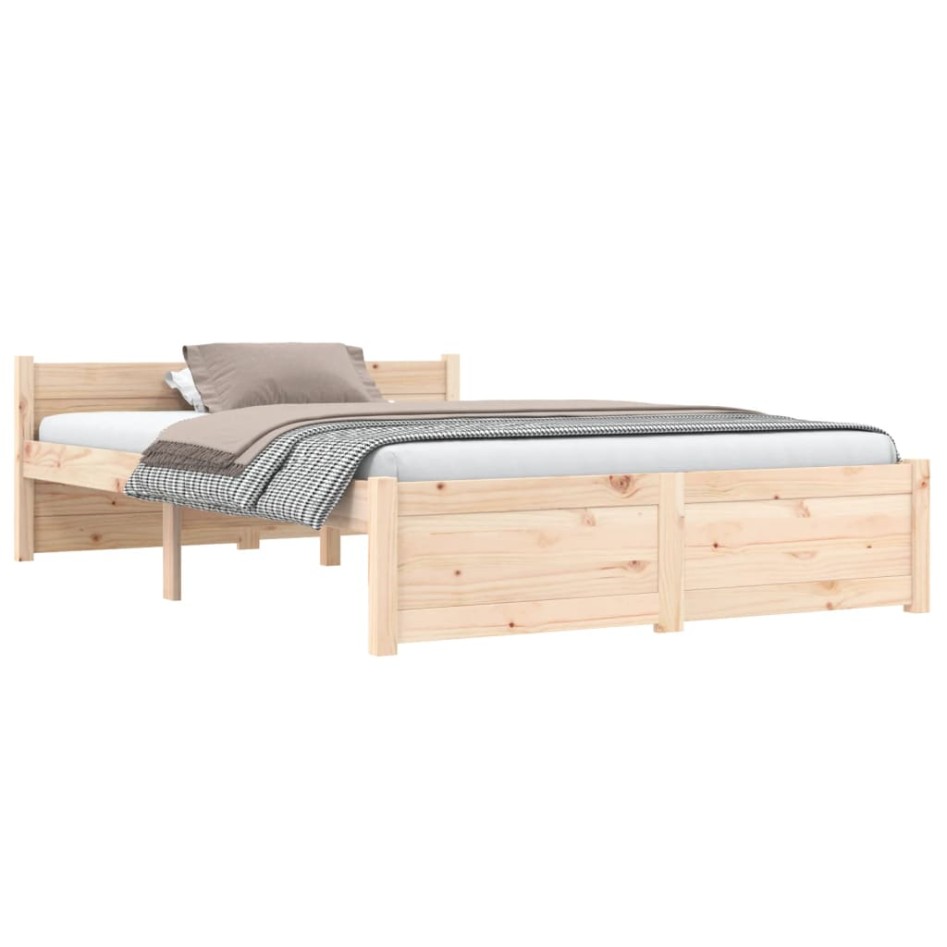 Estructura de cama sin colchón madera maciza 120x200
