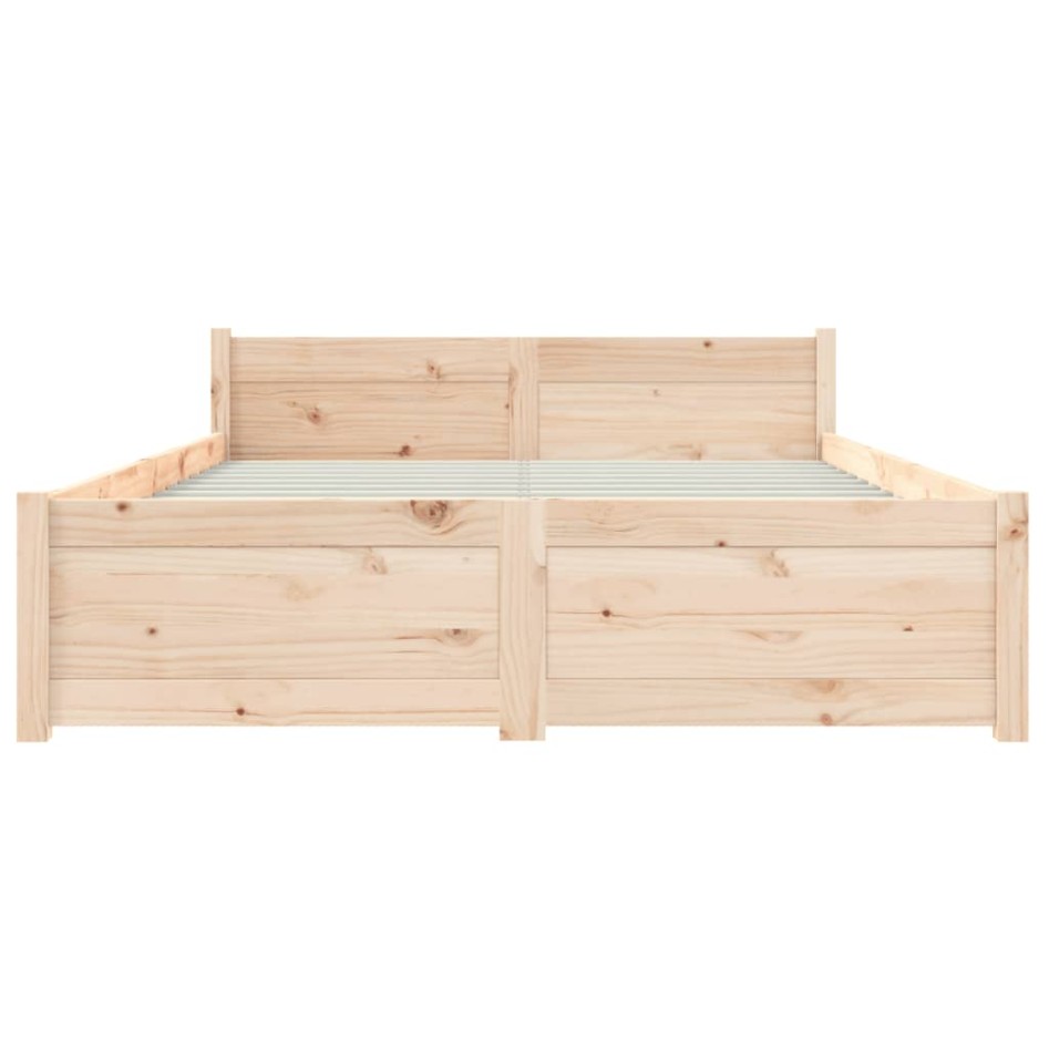 Estructura de cama sin colchón madera maciza 120x200