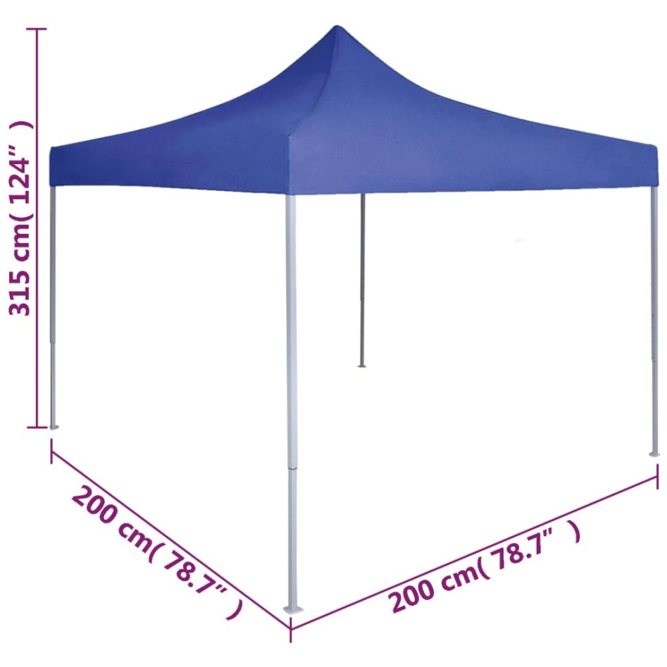 Carpa plegable profesional acero azul 2x2