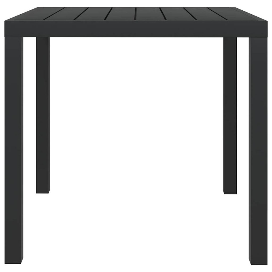Mesa de jardín de aluminio y WPC negra 80x80x74
