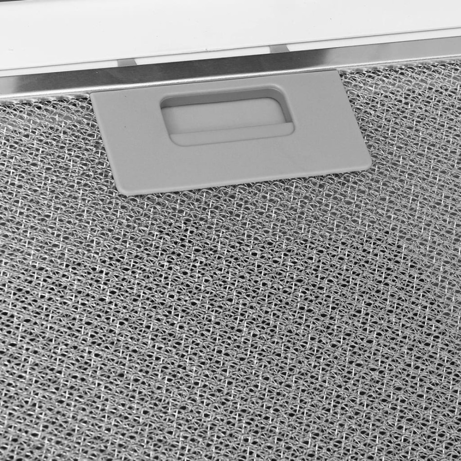 Campana extractora acero inoxidable vidrio templado blanco