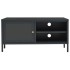 Mueble para TV acero y vidrio gris antracita 90x30x44