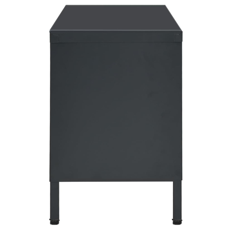 Mueble para TV acero y vidrio gris antracita 90x30x44