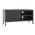 Mueble para TV acero y vidrio gris antracita 90x30x44
