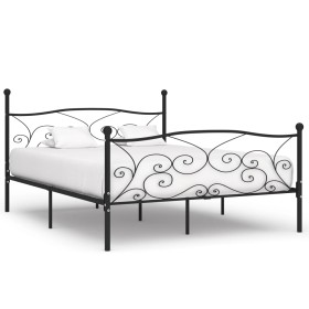 Estructura de cama con somier metal negro 180x200