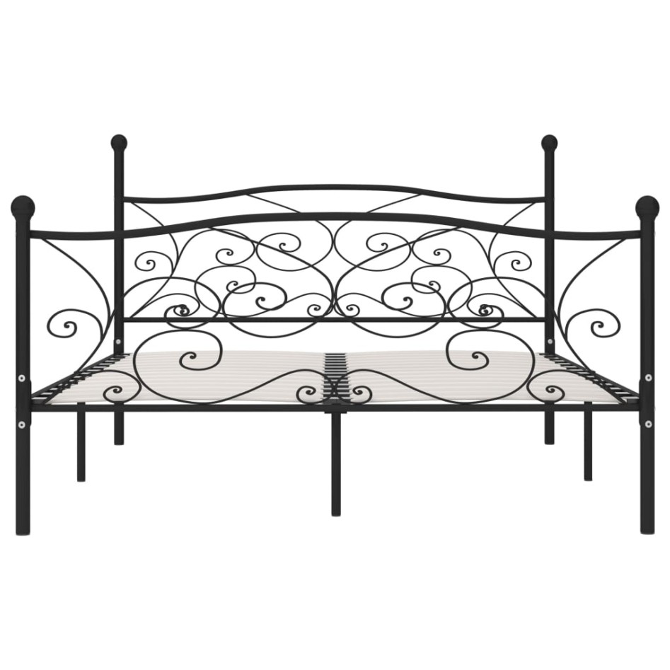 Estructura de cama con somier metal negro 180x200
