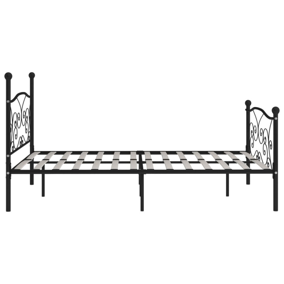 Estructura de cama con somier metal negro 180x200