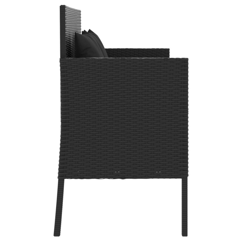 Banco de jardín con cojines ratán sintético