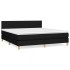 Cama box spring con colchón tela negro 180x200