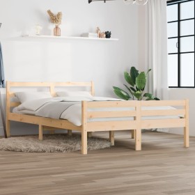 Estructura de cama sin colchón madera maciza 160x200