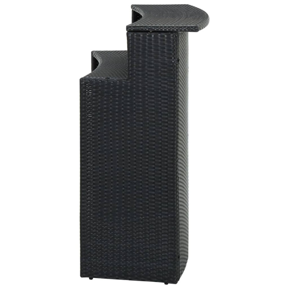 Mesa alta de jardín ratán sintético negro 120x55x110