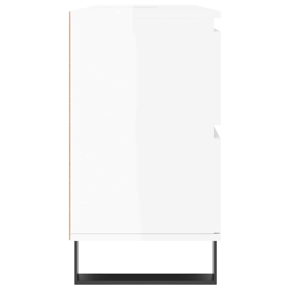 Mueble de baño madera de ingeniería blanco brillo 80x33x60