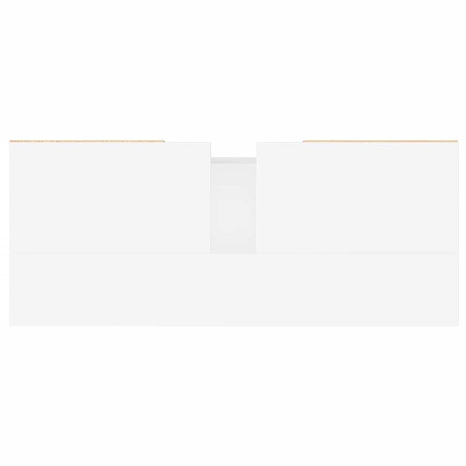 Mueble de baño madera de ingeniería blanco brillo 80x33x60