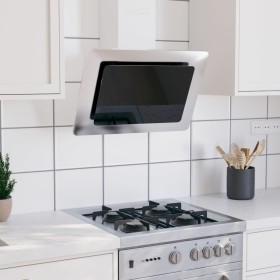 Campana extractora acero inox y vidrio templado plateado 60