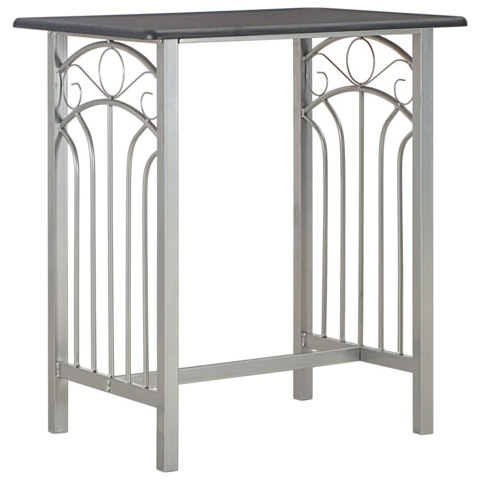 Set mesa y sillas altas de cocina 3 piezas madera y acero