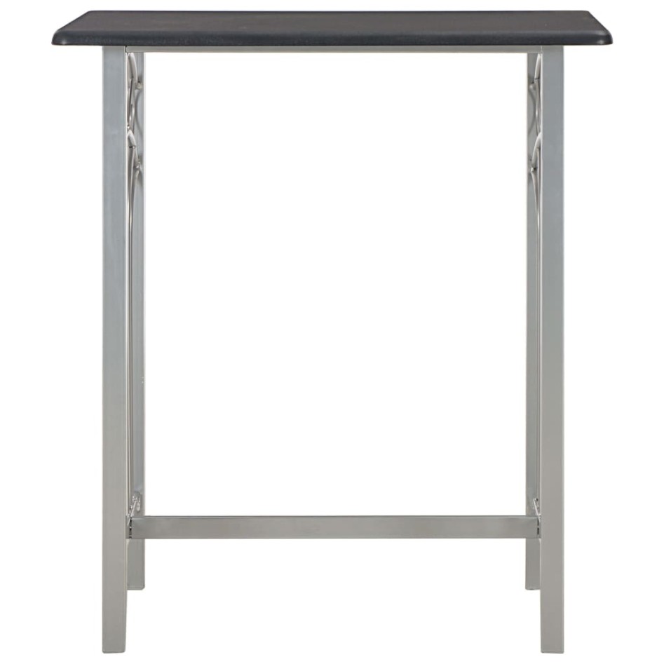 Set mesa y sillas altas de cocina 3 piezas madera y acero