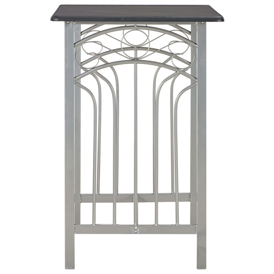 Set mesa y sillas altas de cocina 3 piezas madera y acero