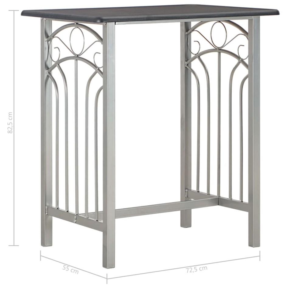 Set mesa y sillas altas de cocina 3 piezas madera y acero