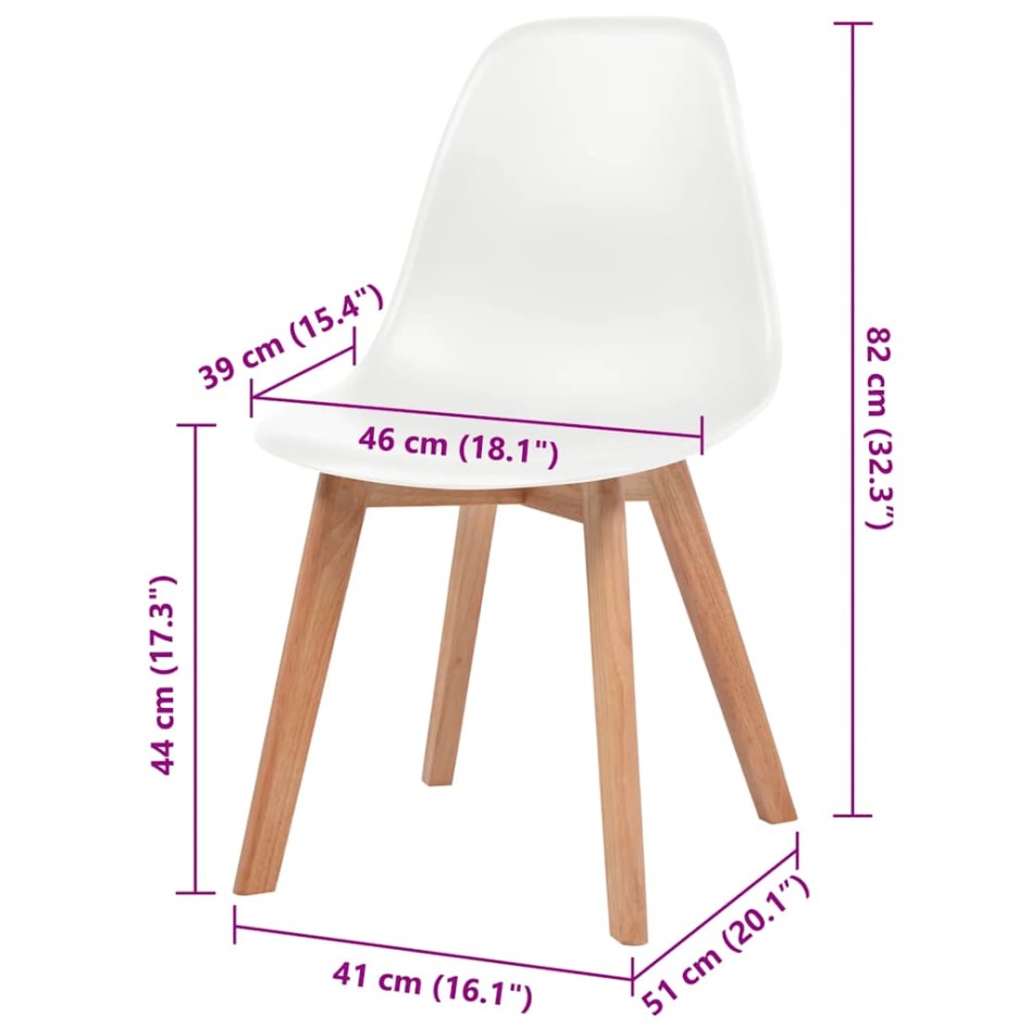 Sillas de comedor 6 unidades plástico