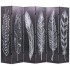 Biombo divisor plegable 228x170 cm plumas blanco y