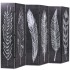 Biombo divisor plegable 228x170 cm plumas blanco y