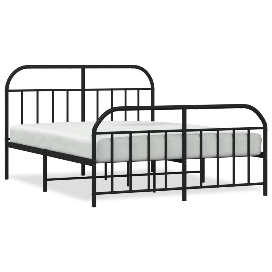 Estructura cama sin colchón con estribo metal negro 180x200
