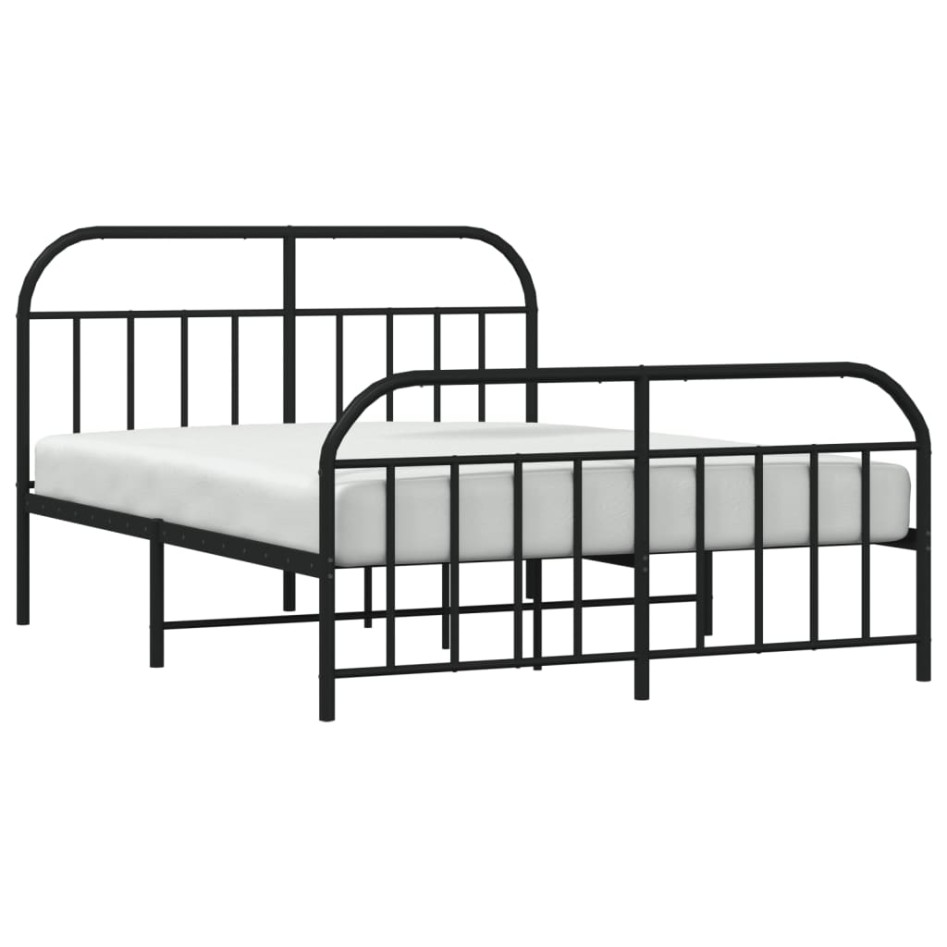 Estructura cama sin colchón con estribo metal negro 180x200