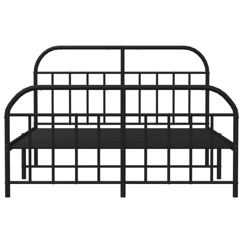 Estructura cama sin colchón con estribo metal negro 180x200