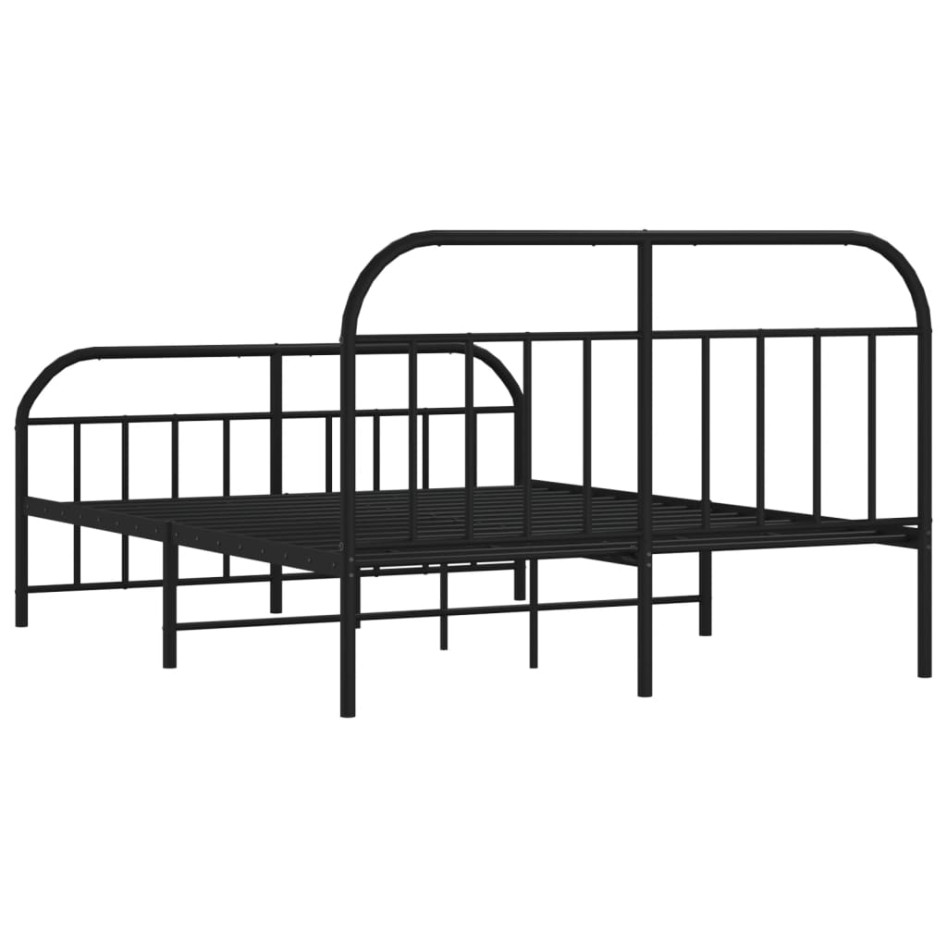 Estructura cama sin colchón con estribo metal negro 180x200