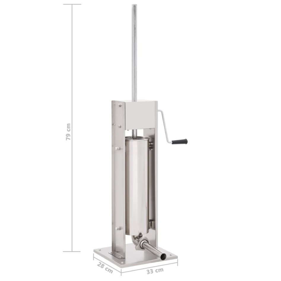Embutidora manual de acero inoxidable plateado 7