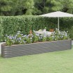 Jardinera arriate acero recubrimiento polvo gris 440x80x68 cm