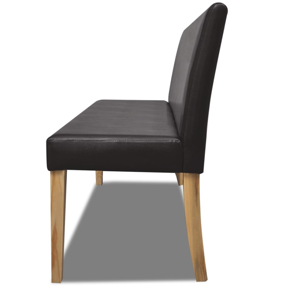 Banco de cuero sintético 139,5 cm marrón