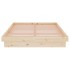 Estructura de cama doble pequeña sin colchón madera