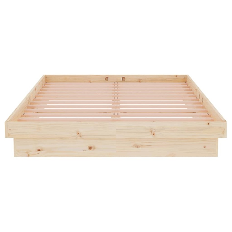 Estructura de cama doble pequeña sin colchón madera