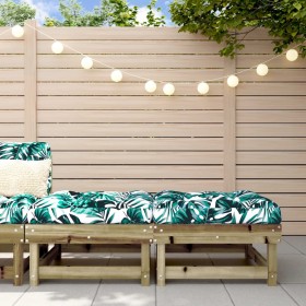 Taburetes de jardín con cojines 2 uds madera de pino