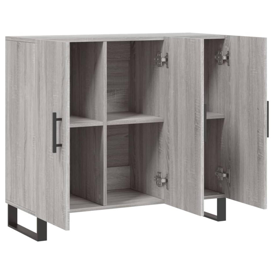Aparador de madera de ingeniería gris Sonoma 90x34x80