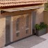 Marquesina de puerta policarbonato negro 396x90