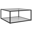 Mesa de centro vidrio templado transparente 80x80x35 cm