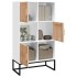 Aparador alto madera contrachapada blanco 70x35x125
