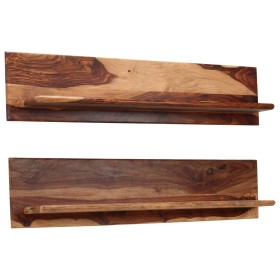 Estantes de pared 2 uds madera maciza de sheesham 118x26x20