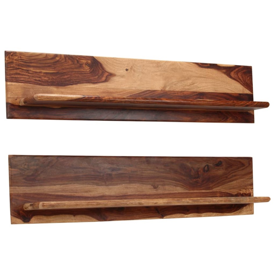Estantes de pared 2 uds madera maciza de sheesham 118x26x20