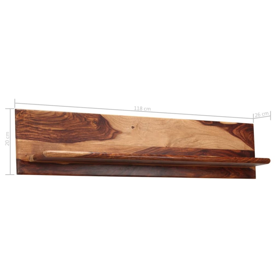 Estantes de pared 2 uds madera maciza de sheesham 118x26x20