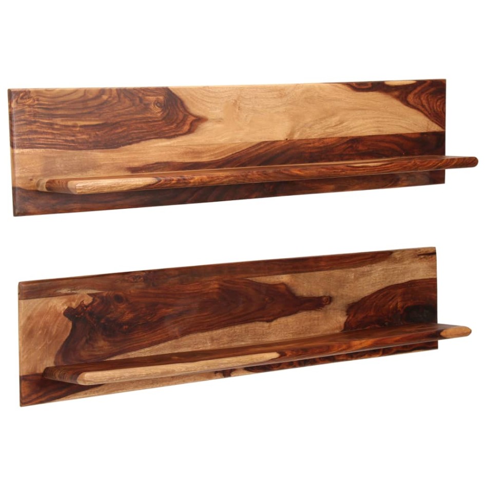 Estantes de pared 2 uds madera maciza de sheesham 118x26x20