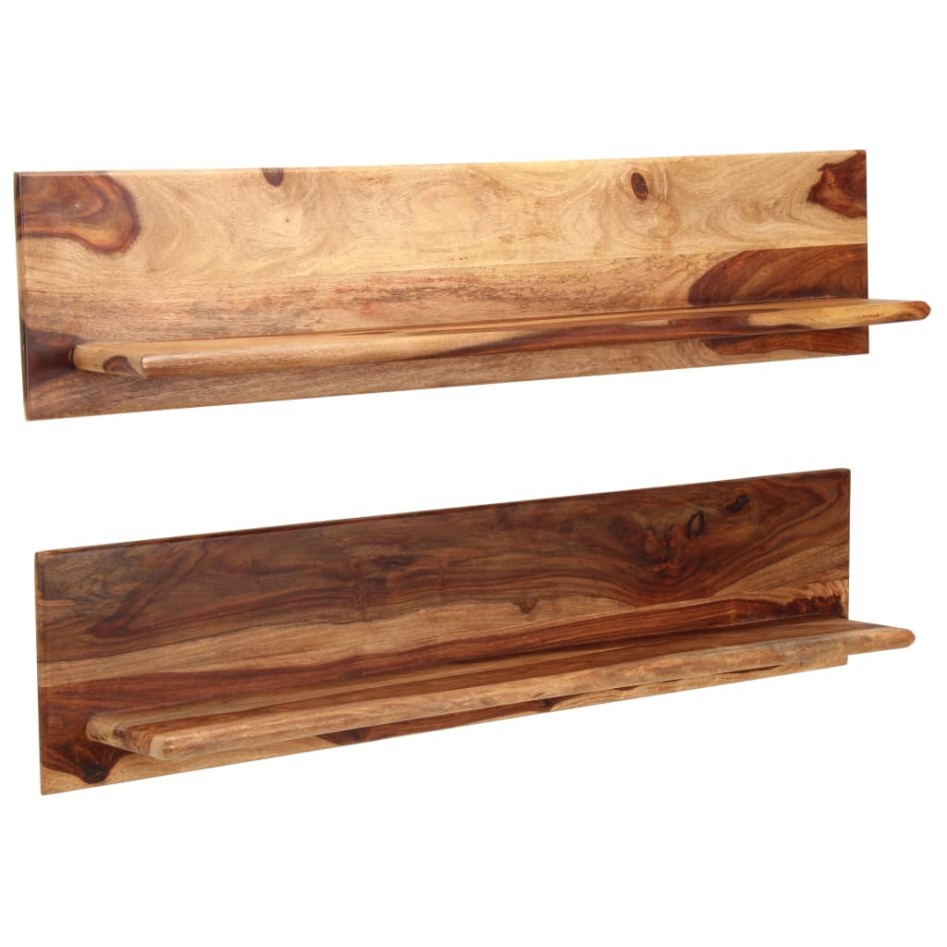 Estantes de pared 2 uds madera maciza de sheesham 118x26x20